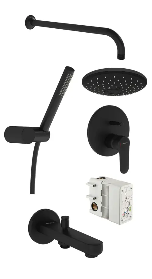 A4929536 Root Round Ankastre Banyo Seti (Bliss 2F, Origin 1F), Mat Siyah A4929536 Root Round Ankastre Banyo Seti (Bliss 2F + Origin 1F) — Mat Siyah